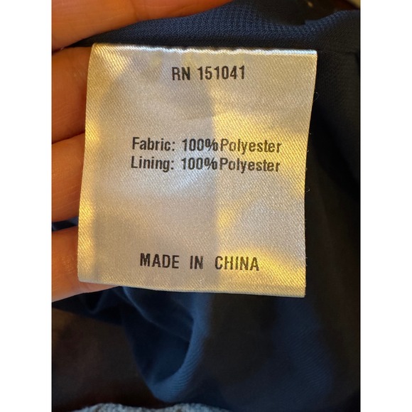 Few Moda Dress Women XL Navy Blue Floral Smocked Square Neck Midi Boho Cottage - Picture 11 of 12